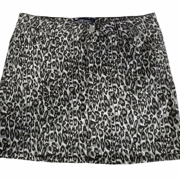 Bluespice High waist mini skirt animal print size 7 black gray trendy Y2k  chic - Picture 3 of 8